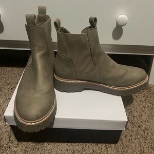 Dolce Vita Green Ankle Booties with Elastic Panels